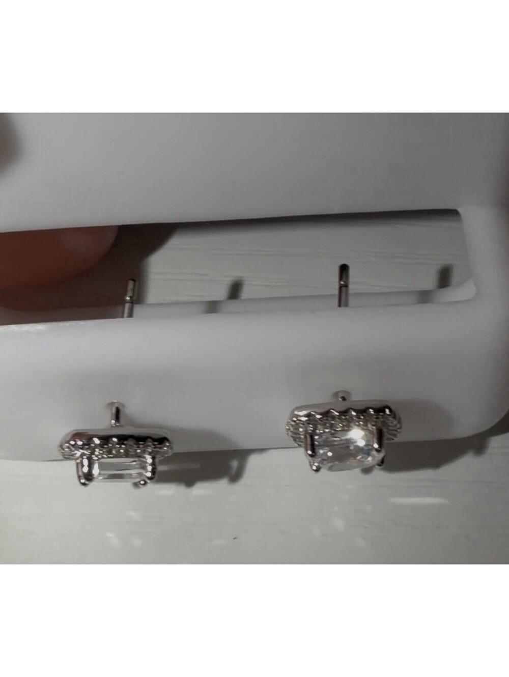 Beautiful Stamped Sterling Silver 925 CZ Push Back Earrings - Picture 4 of 7